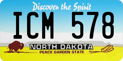 ND license plate ICM578