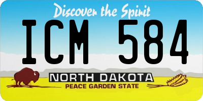 ND license plate ICM584