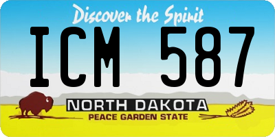 ND license plate ICM587