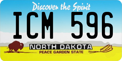 ND license plate ICM596