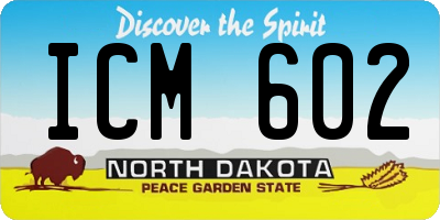 ND license plate ICM602