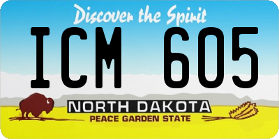 ND license plate ICM605