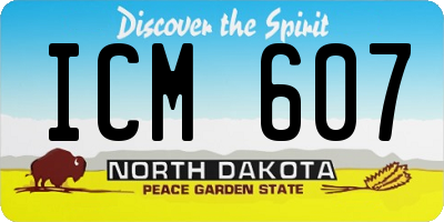 ND license plate ICM607
