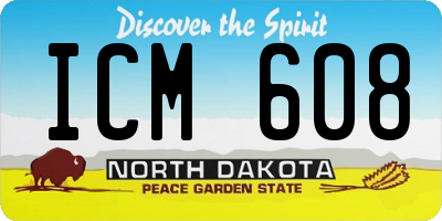 ND license plate ICM608