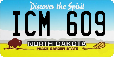 ND license plate ICM609