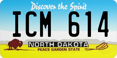 ND license plate ICM614
