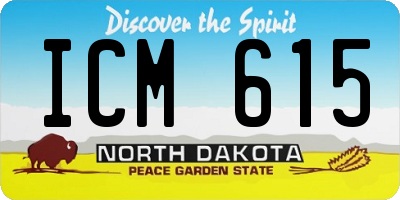 ND license plate ICM615