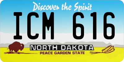 ND license plate ICM616