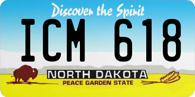 ND license plate ICM618
