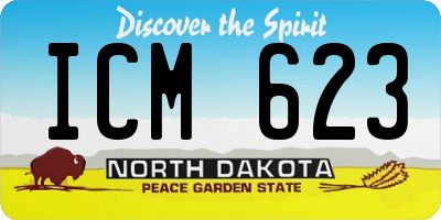 ND license plate ICM623