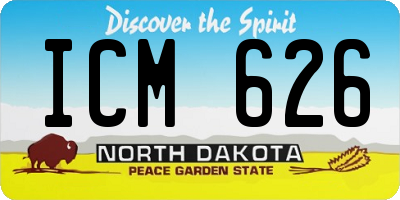 ND license plate ICM626