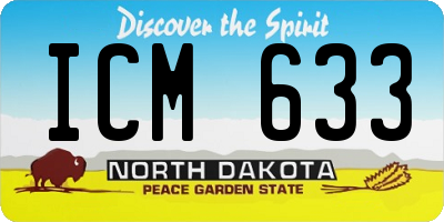 ND license plate ICM633