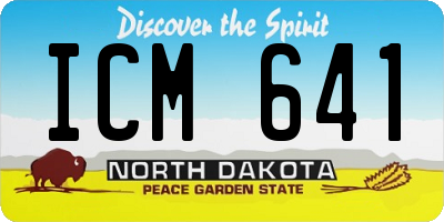 ND license plate ICM641