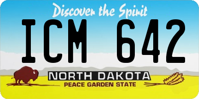 ND license plate ICM642