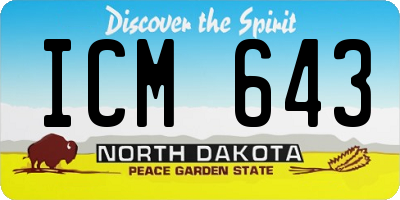 ND license plate ICM643
