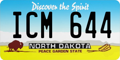 ND license plate ICM644