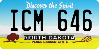 ND license plate ICM646
