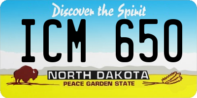 ND license plate ICM650