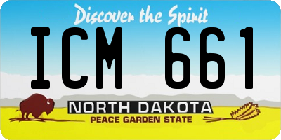 ND license plate ICM661
