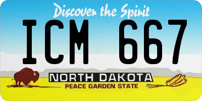 ND license plate ICM667