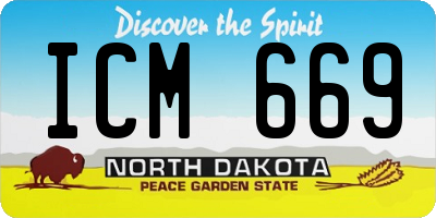 ND license plate ICM669