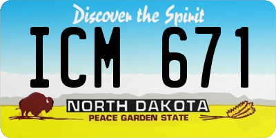 ND license plate ICM671