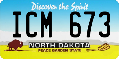 ND license plate ICM673