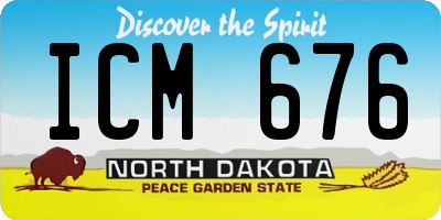 ND license plate ICM676