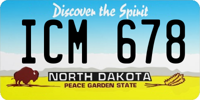 ND license plate ICM678