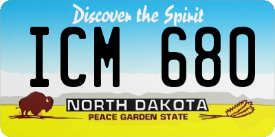 ND license plate ICM680