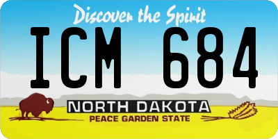 ND license plate ICM684