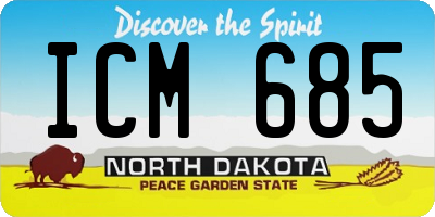 ND license plate ICM685
