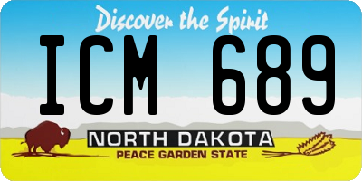ND license plate ICM689