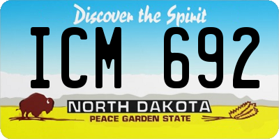 ND license plate ICM692