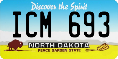 ND license plate ICM693