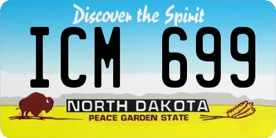 ND license plate ICM699