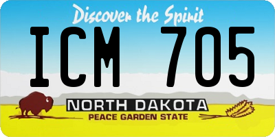 ND license plate ICM705