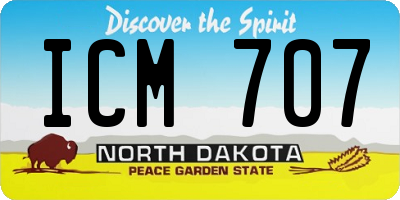 ND license plate ICM707