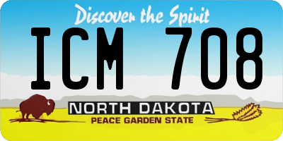 ND license plate ICM708