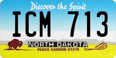 ND license plate ICM713