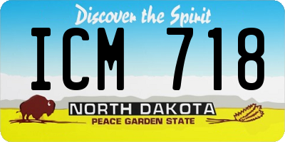 ND license plate ICM718