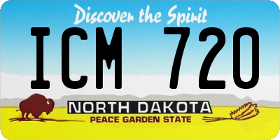 ND license plate ICM720