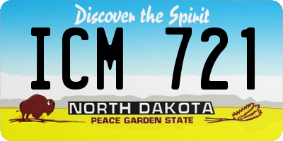 ND license plate ICM721