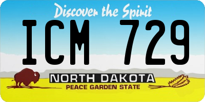 ND license plate ICM729