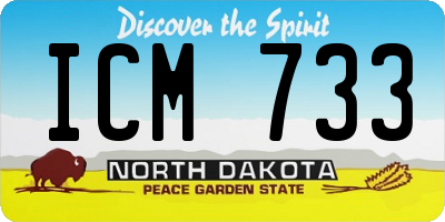 ND license plate ICM733
