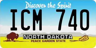 ND license plate ICM740