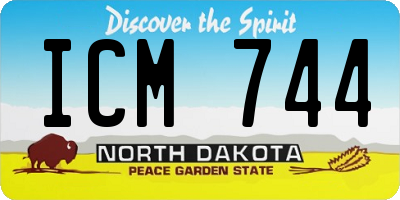 ND license plate ICM744