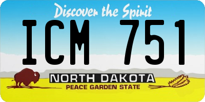 ND license plate ICM751