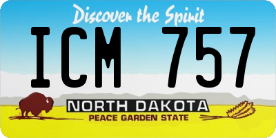 ND license plate ICM757