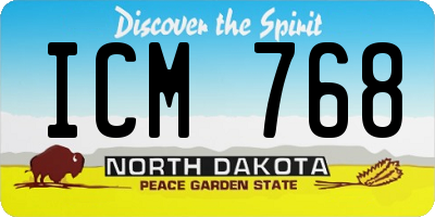 ND license plate ICM768